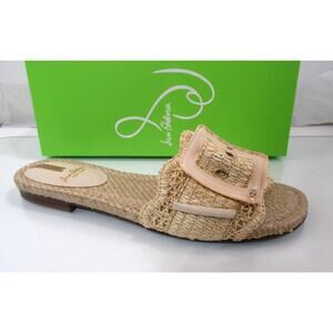 Sam Edelman Bambi Buckle Slide One Band Sandals Natural Raffia Size 8
